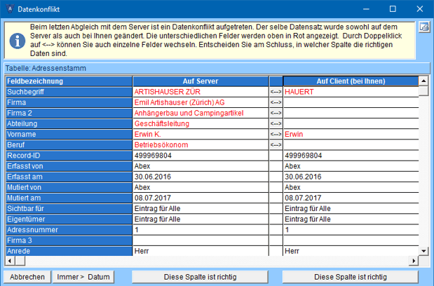 Datenkonflikt